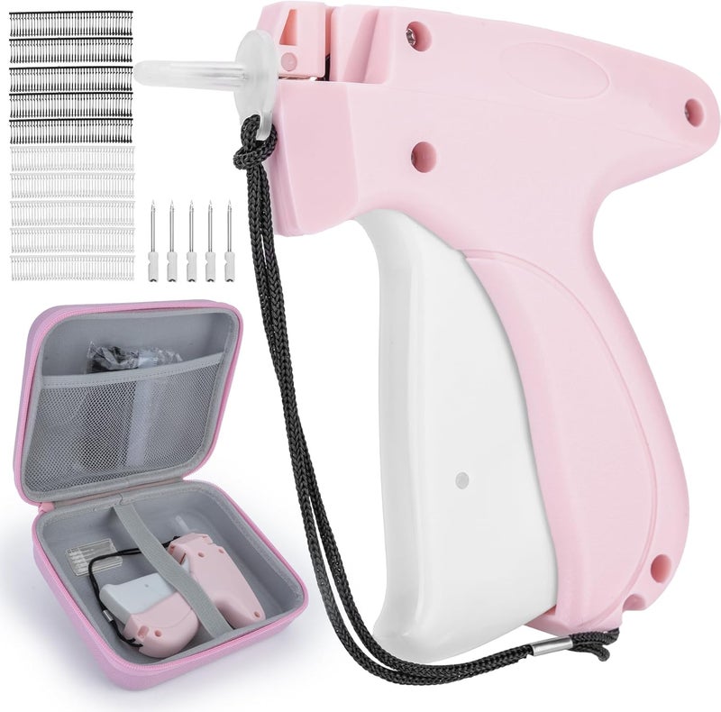 Fonwill Clothing Label Gun with Box,Standard Retail Price Tag Labeling Gun Kit,Having 6 Needles, 2000 Micro Fasteners, Scissors and Soft Cover,Suitable for Store,Warehouse,Consignment,Yard Sale,etc.(Pink) - Image 1